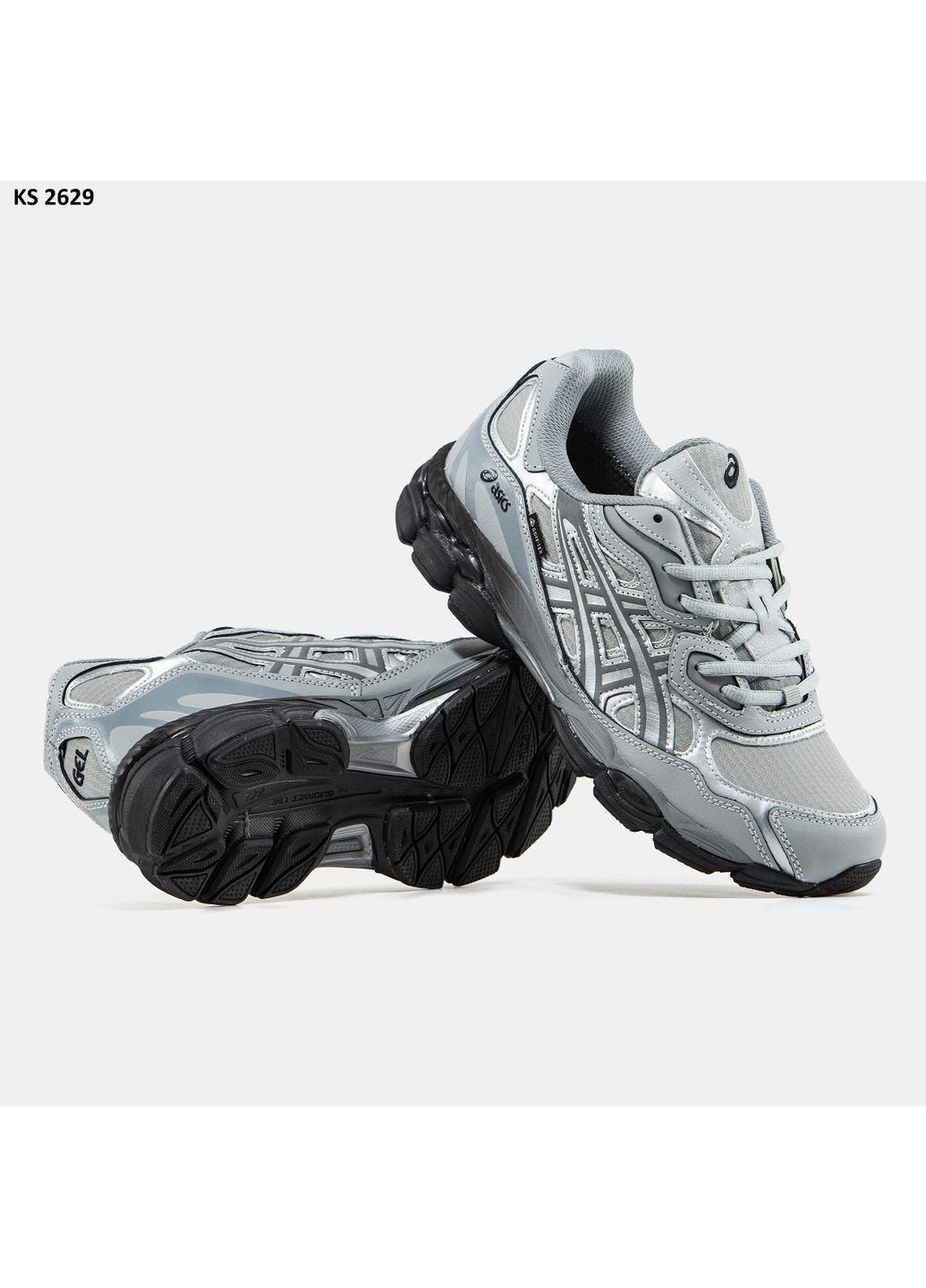 Серые демисезонные кроссовки мужские asics gel-nyc gore-tex dark gray асикс гель нюк No Brand