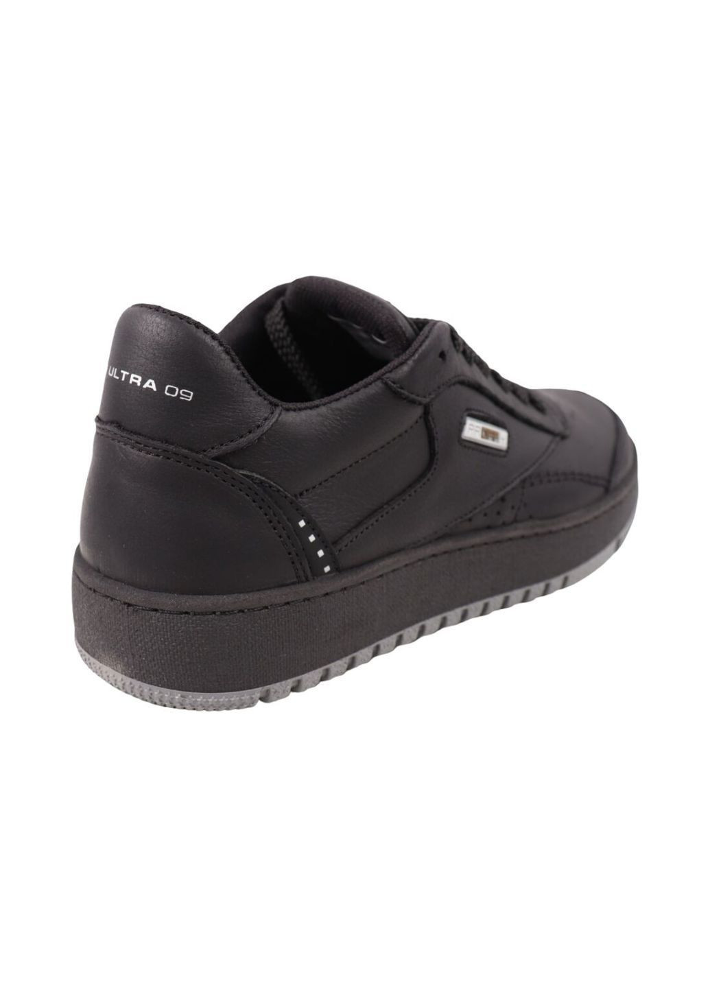 Чорні кеди чоловічі чорні натуральна шкіра Konors 1007-25DTS