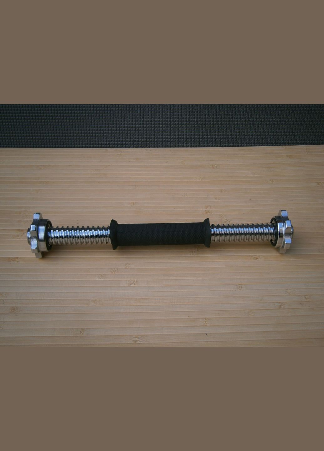 Грифи гантельні Sport Lux 2 шт сталеві хромовані з прогумованими ручками та гайками Вейдера 33 см 25 мм No Brand (302391930)