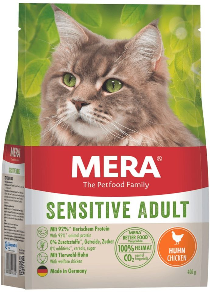 Сухой корм для чувствительных котов Cats Sensitive Adult Сhicken (Huhn) с курицей 400 г (4025877386145) Mera (307981413)