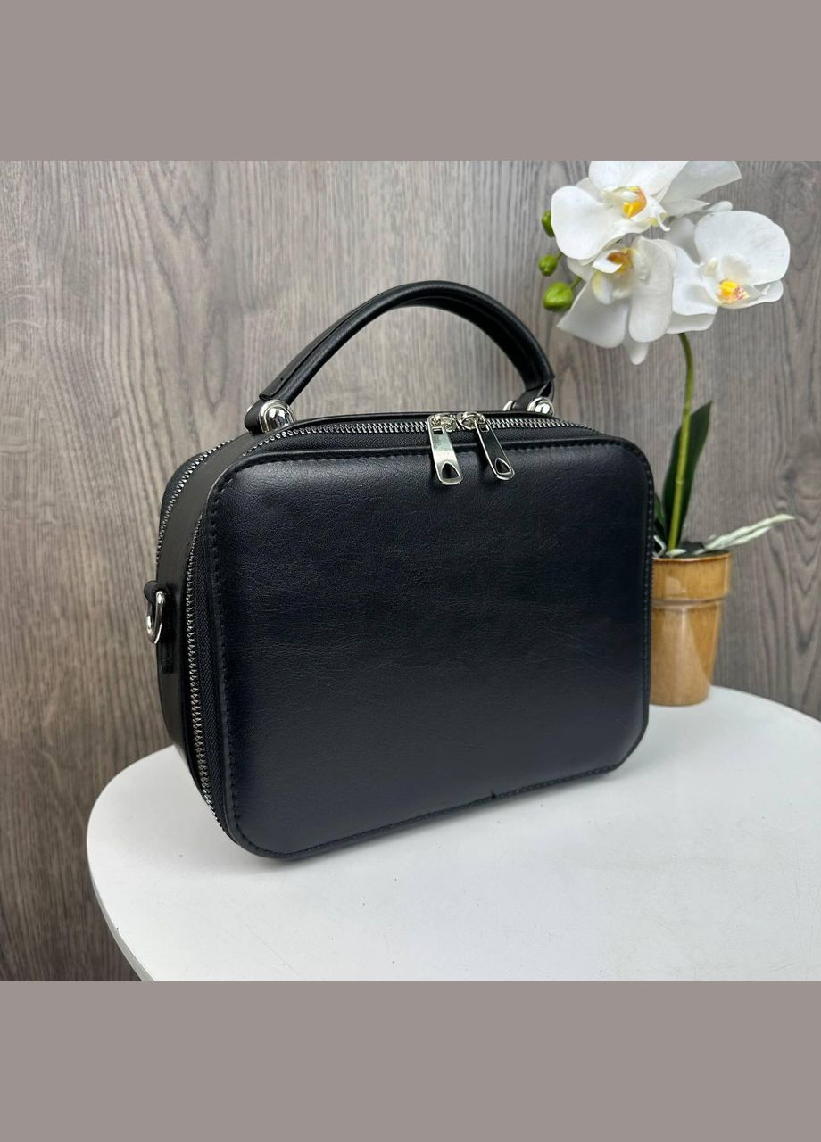 Жіноча замшева каркасна мінісумка, маленька сумочка з натуральної замші чорна No Brand (334730162)