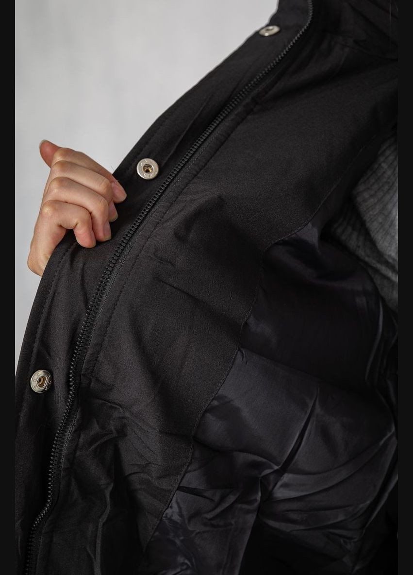 Чорна зимня куртка жіноча подовжена батал Ager