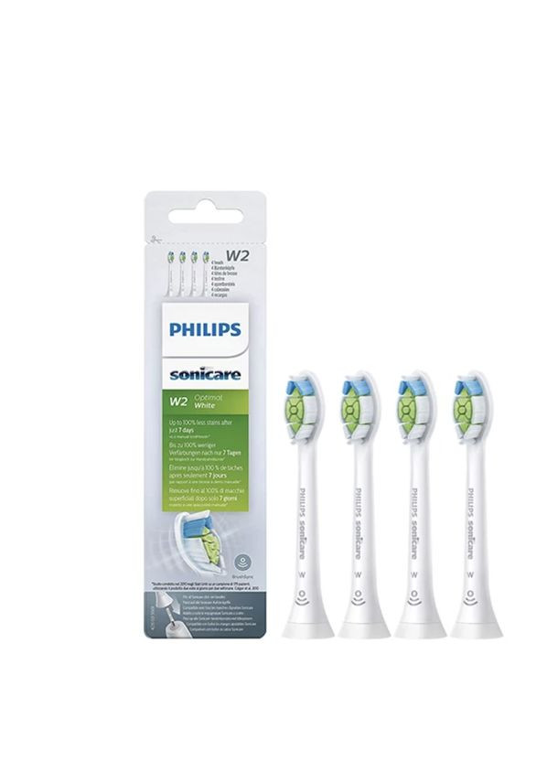 Насадки для Sonicare W2 Optimal White электрической зубной щетки белые 4 шт средней жесткости HX6062/1 Philips (300158949)