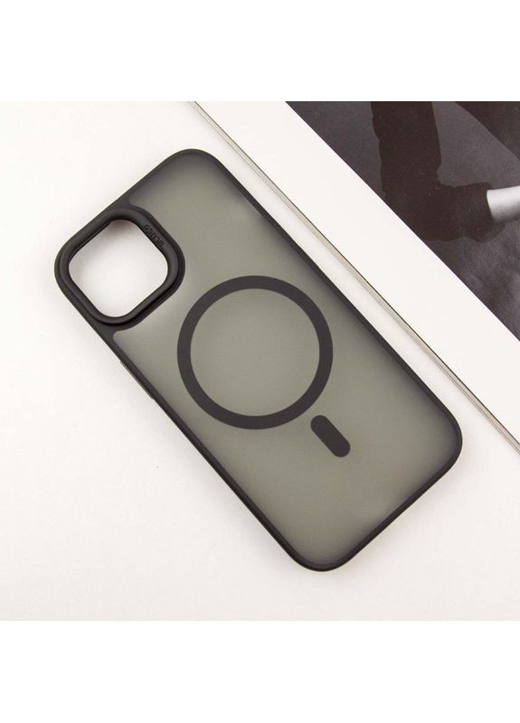TPU+PC чохол Skin Friendly Frosted with MagSafe для Apple iPhone 15 (6.1") Black Blueo (366832544)