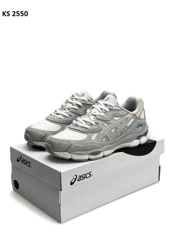 Сірі Осінні кросівки чоловічі asics gel-nyc gray blue асікс гель нюк No Brand