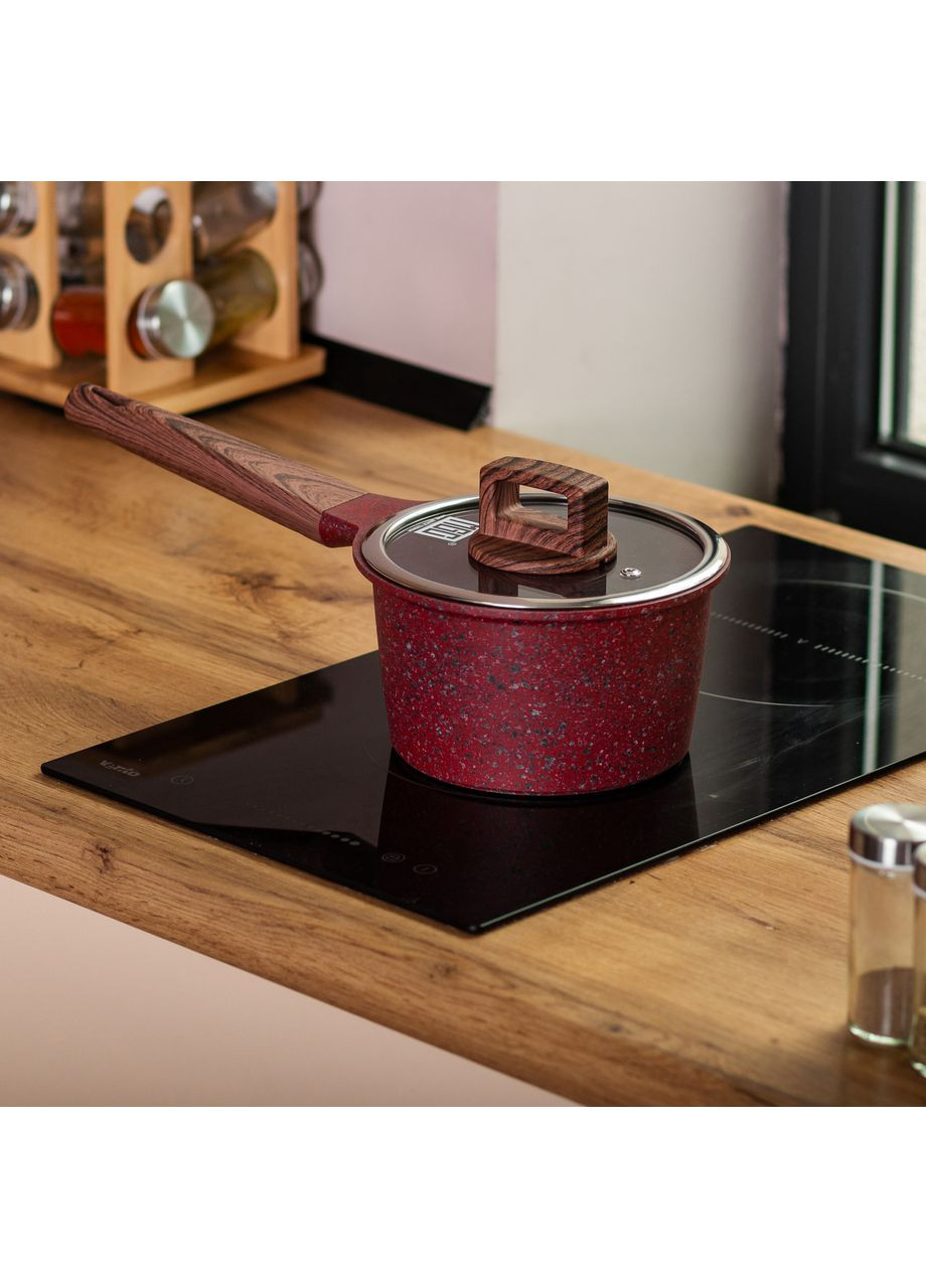 Сотейник з антипригарним покриттям об'ємом 1,6 л та товстим дном Ø 16 см HP-4-444R (A-033105) MGC (342759113)