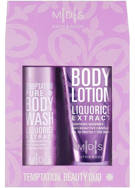 Набор косметики Bath&Body 732 лакрица подарочный набор: гель д/душа, лосьон д/тела, 200+ 150мл (8714462095147) Mades Cosmetics (362483078)