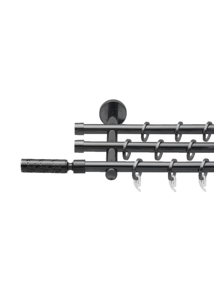 Карниз Априлия металлический трехрядный цилиндр (20 см) гладкая труба Оникс 16\16\16 мм 300 см (4763374) ORVIT (300795636)