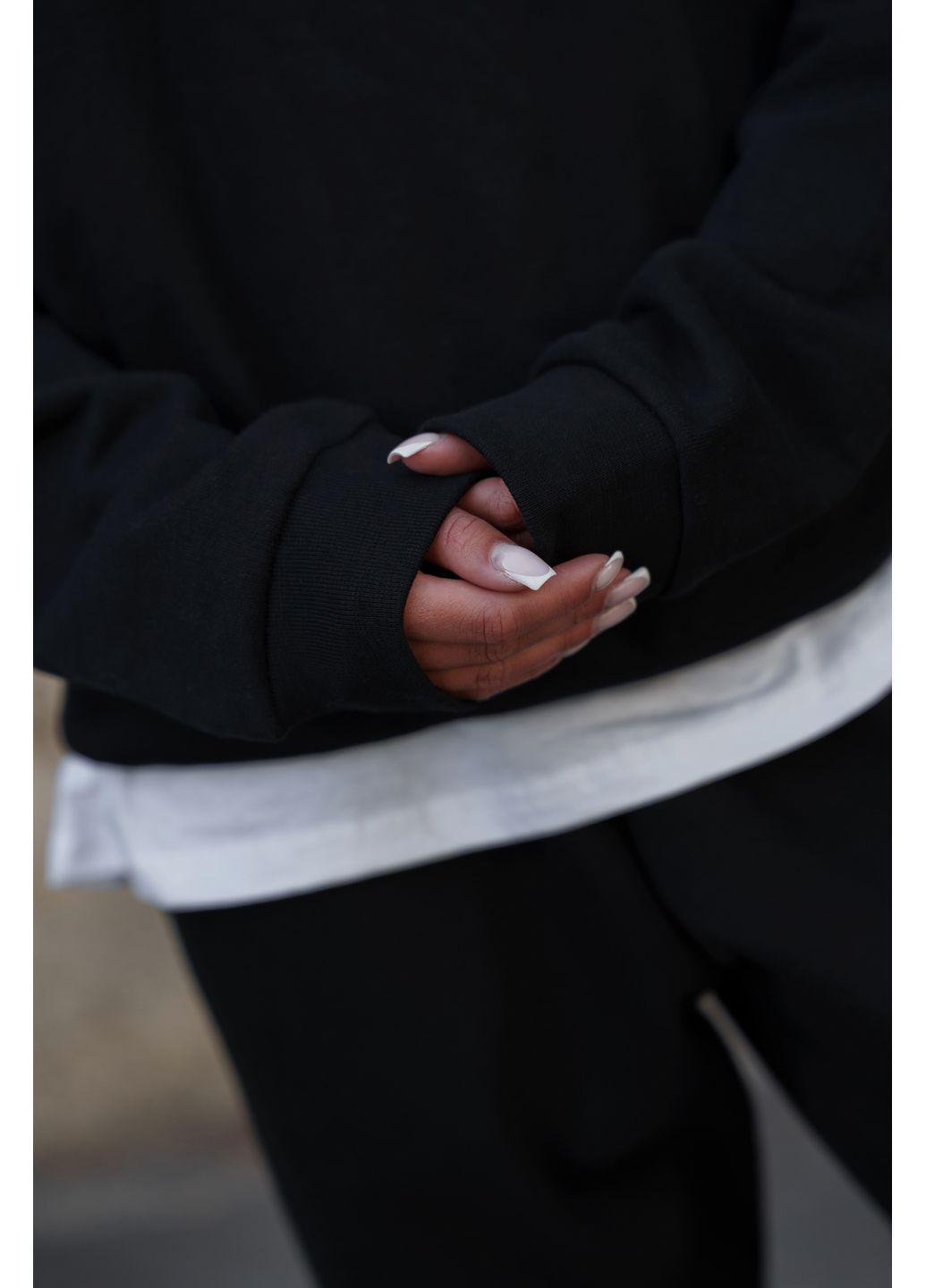 Черный женский утепленный оверсайз свитшот на флисе с принтом cars Without однотонный без декора (361680386)