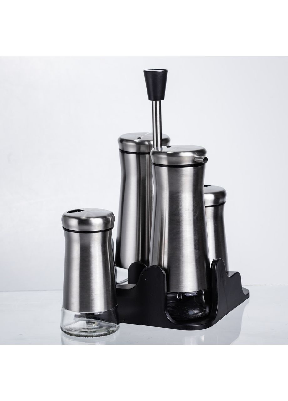 Набор стеклянных баночек для специй 4 предмета с подставкой для хранения приправ контейнеры для кухни Yiwu (370432608)