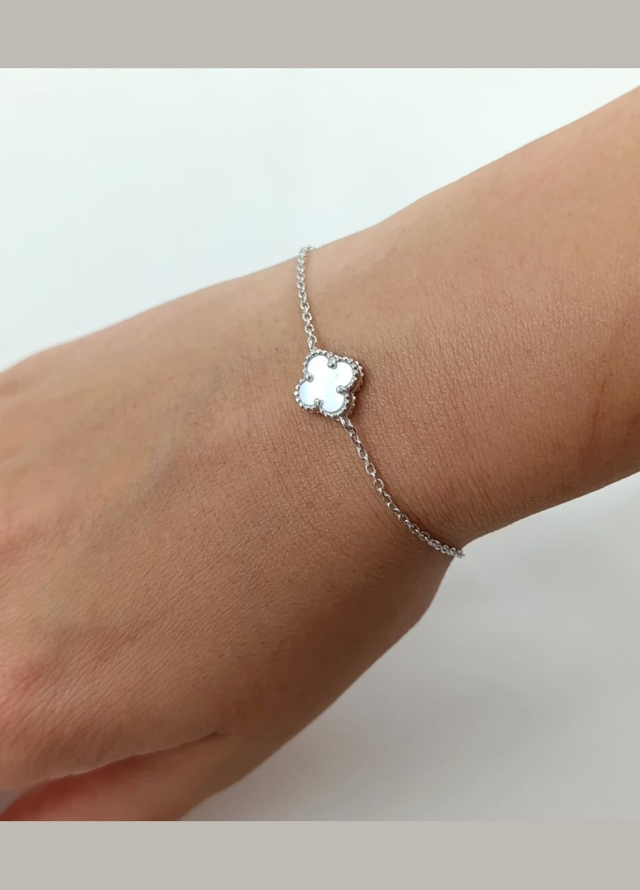 Браслет срібний "Клевер" з перламутром (Арт.82111494034) No Brand Браслет (341319970)