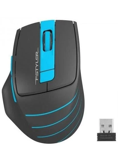 Мышь Fstyler FG30S, Gray/, USB, беспроводная, оптическая, бесшумная, 1000/1600/2000 dpi, 125 Hz, 6 кнопок, 1xAA FG30S (BLUE) A4Tech (395341162)