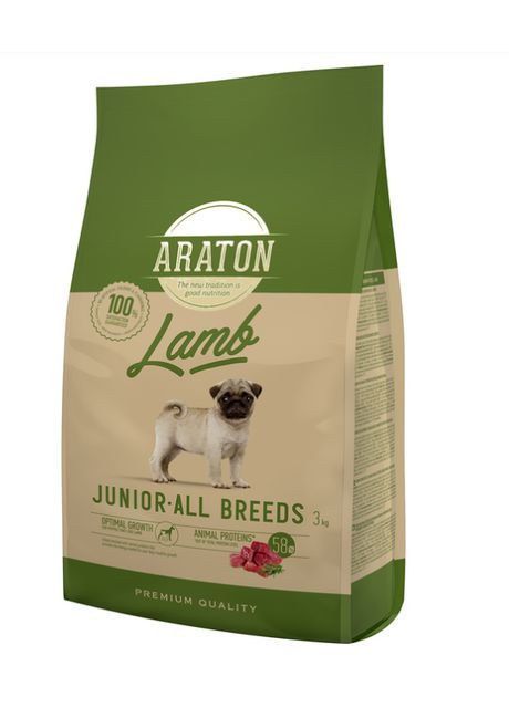 Полноценной сухой корм для молодых собак с ягнятинком и рисом LAMB Junior All Breeds 3кг ARATON (361448260)