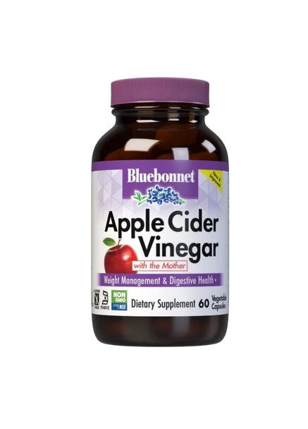 Натуральная добавка Bluebonnet Apple Cider Vinegar, 60 вегакапсул. Bluebonnet Nutrition (334704326)