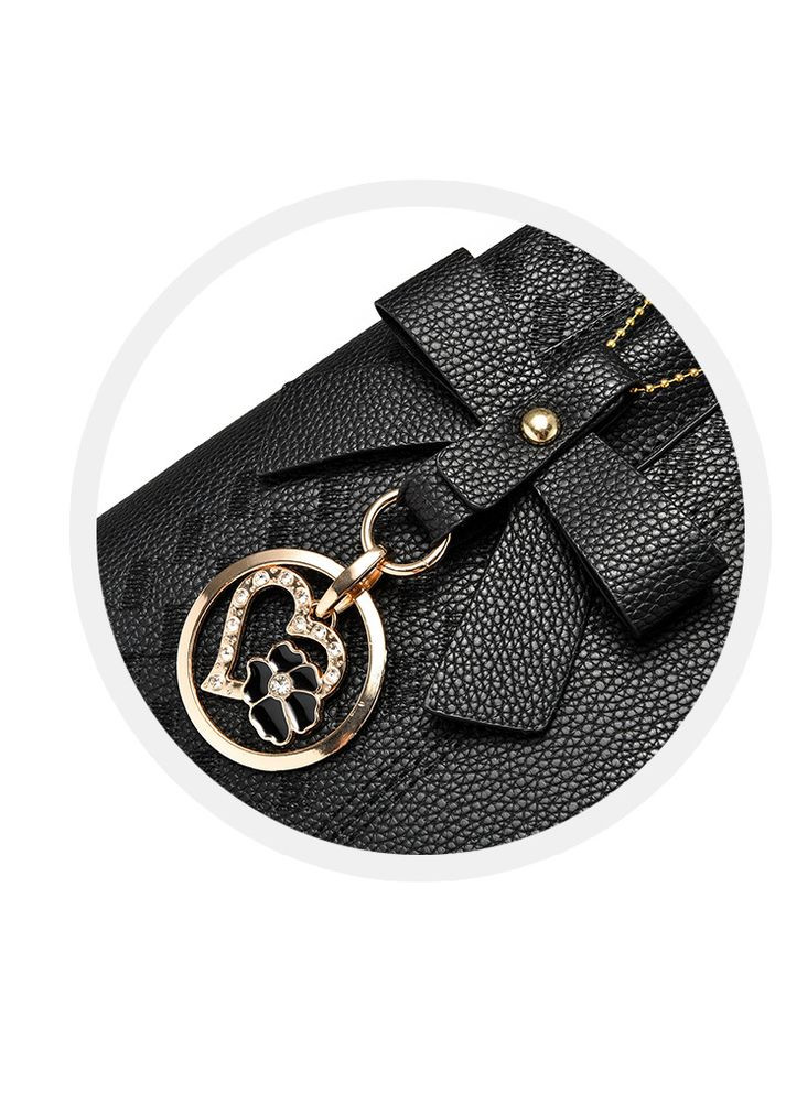 Стильна міні сумка на плече з білком з екошкіри чорна (sku_1466) No Brand (330576176)