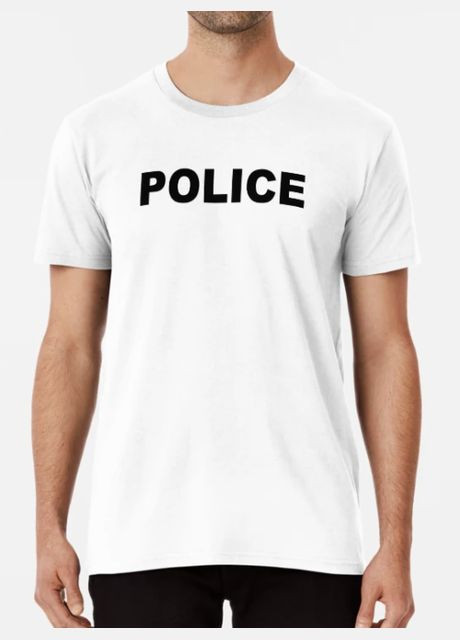 Біла чоловіча футболка з принтом police поліція Stedman