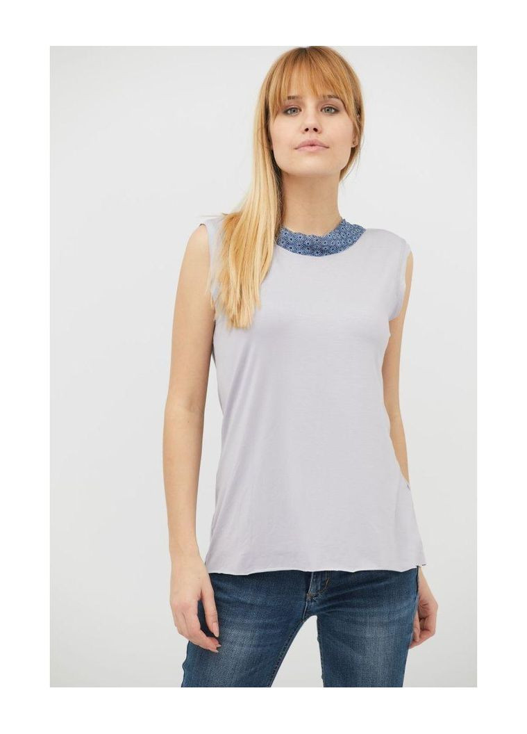 Женский топ из вискозы с шифоновыми деталями – топ для повседневных образов (ak21713p) Art Knit — 334892879