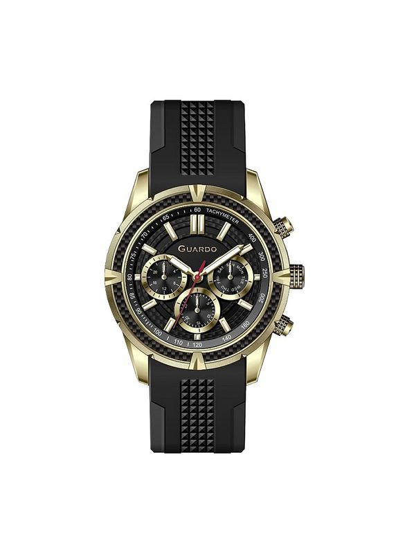 Чоловічий наручний годинник 5107381 Чорно-золотистий (012758-3 (GBB)) Guardo (367724906)