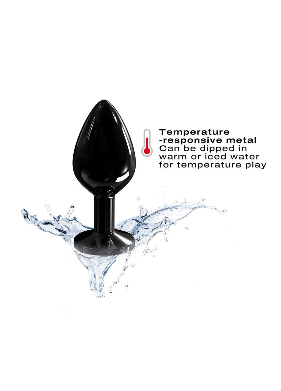 Металлическая анальная пробка с кристаллом Dorcel Diamond Plug Black M No Brand (366879644)
