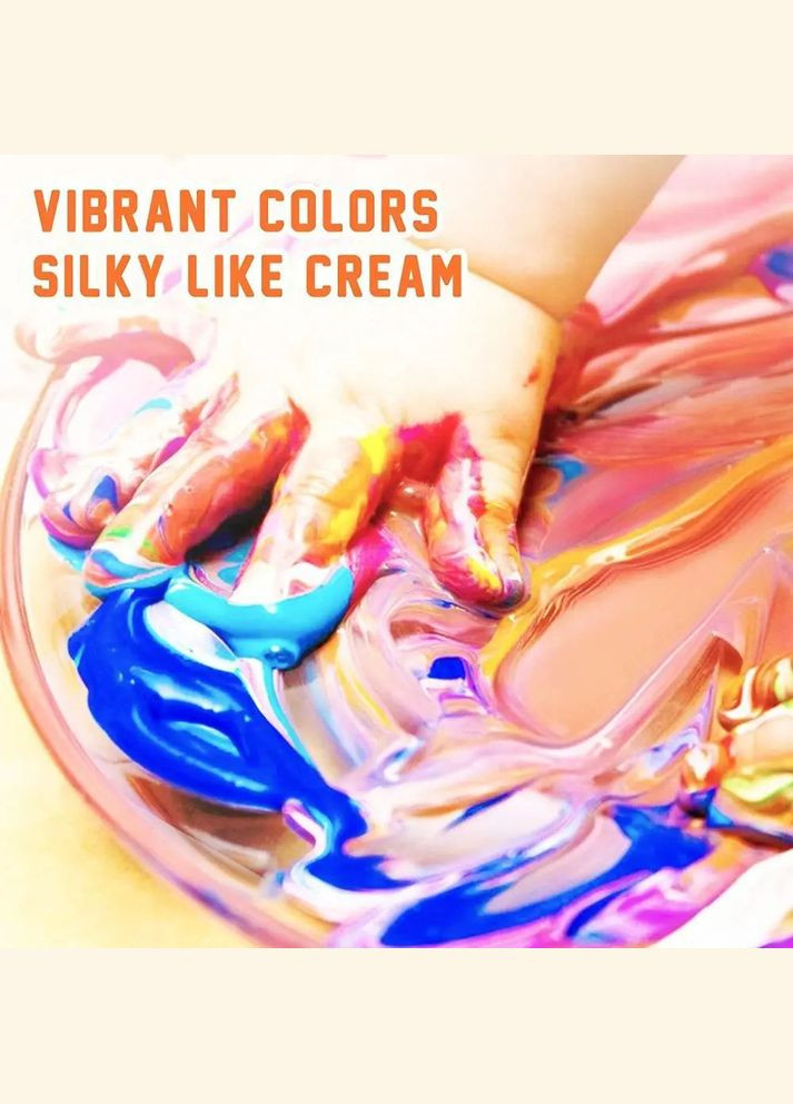 Дитячі пальчикові фарби 6 кольорів по 60 мл (JA91142) Jar Melo (dityachi-palchikovi-farbi-jar-melo-6-koloriv-po-60-ml-ja91142) (316037462)