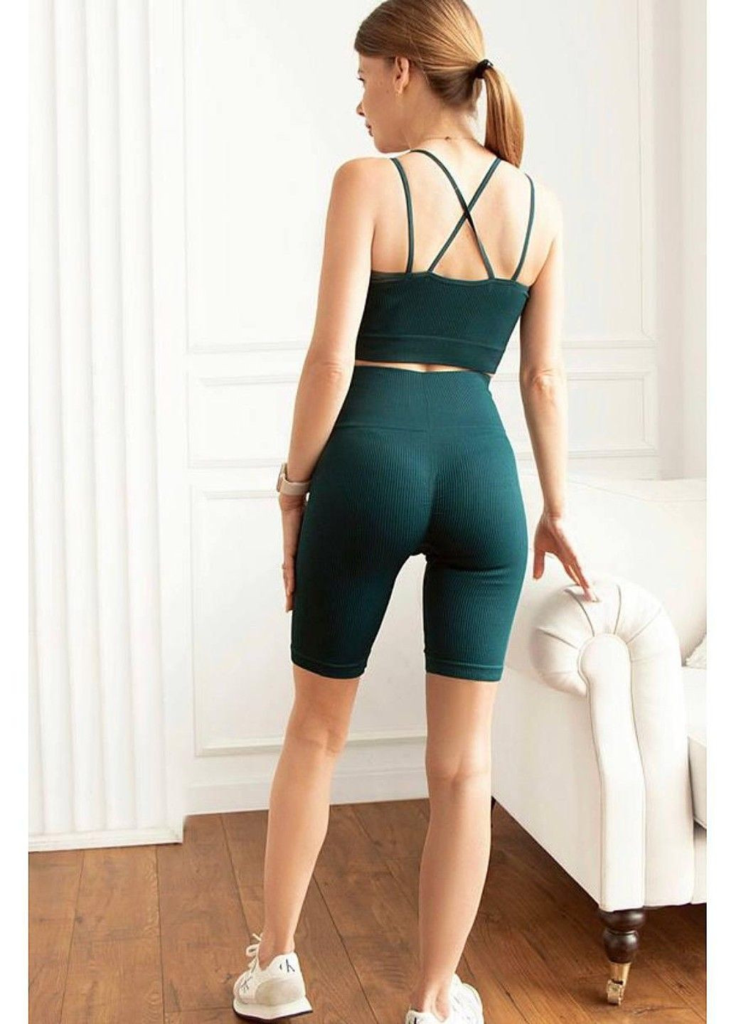 Зелений жіноча білизна велосипедки та топ для занять спортом Lavolle