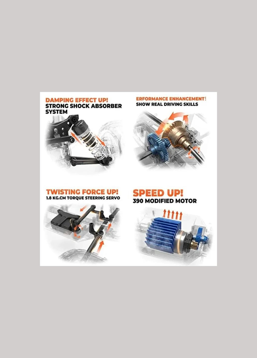 Радіокерована машина Conquer RC монстр-трак 4х4 70км/год 1/16 Червоний ( код: 16101PROR) WL Toys (325449369)