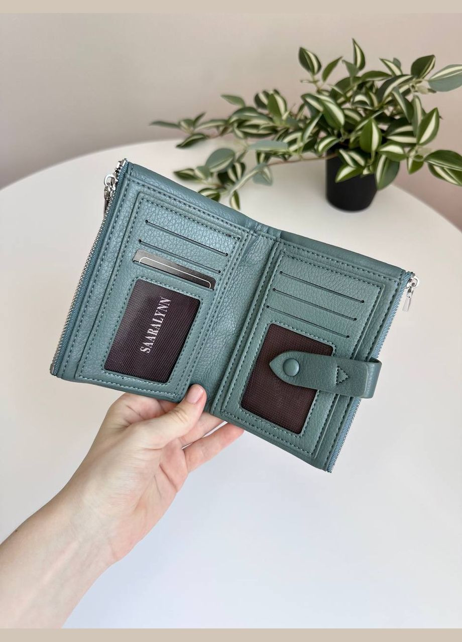 Жіночий гаманець середнього розміру з екошкіри на кнопці з двома монетницями Saralyn (298876468)