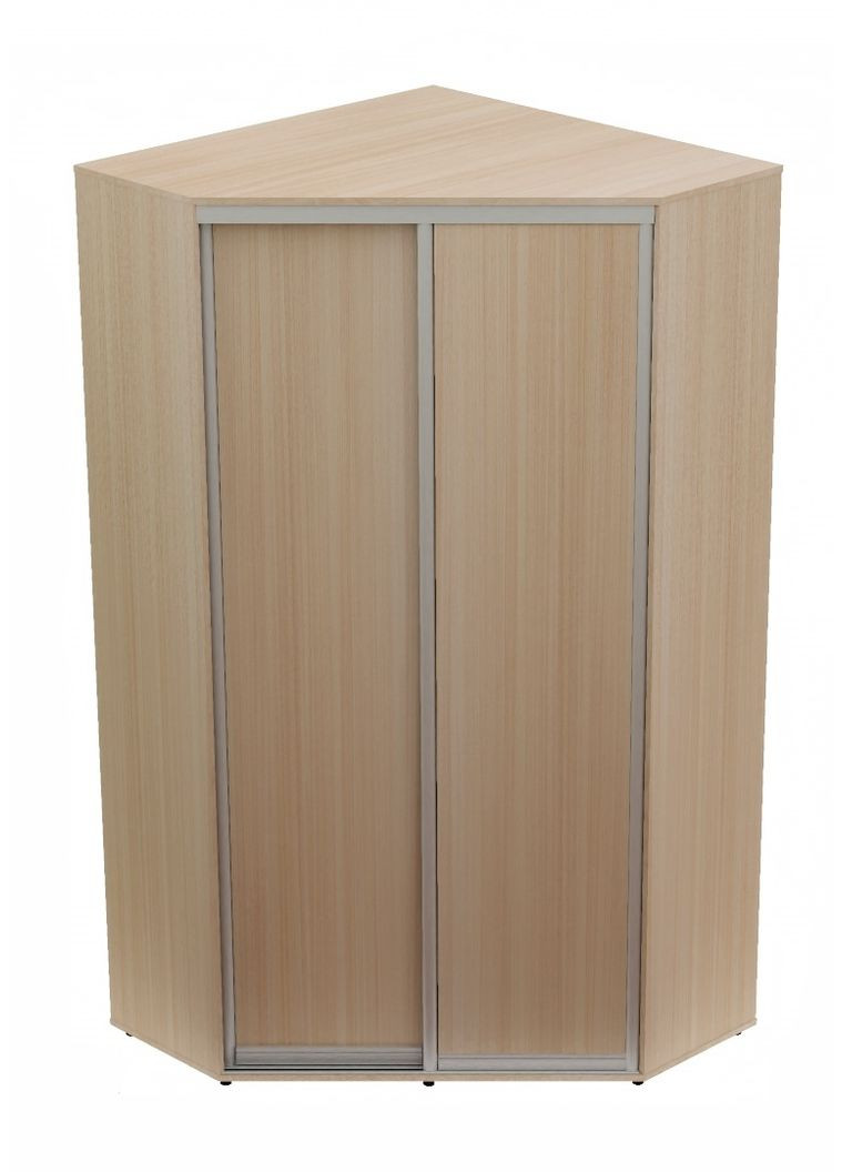 Шафа-купе дводверна кутова 140*140*250 см Дуб молочний 2 двері ДСП Кут-4 Алекса (360446965)