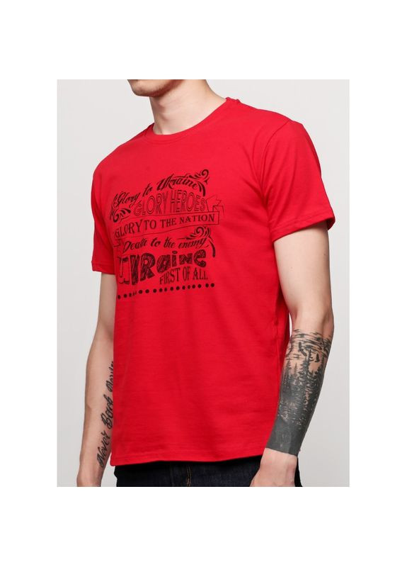 Чорна чоловіча патріотична футболка з принтом слава україні glory heroes ukraine Stedman