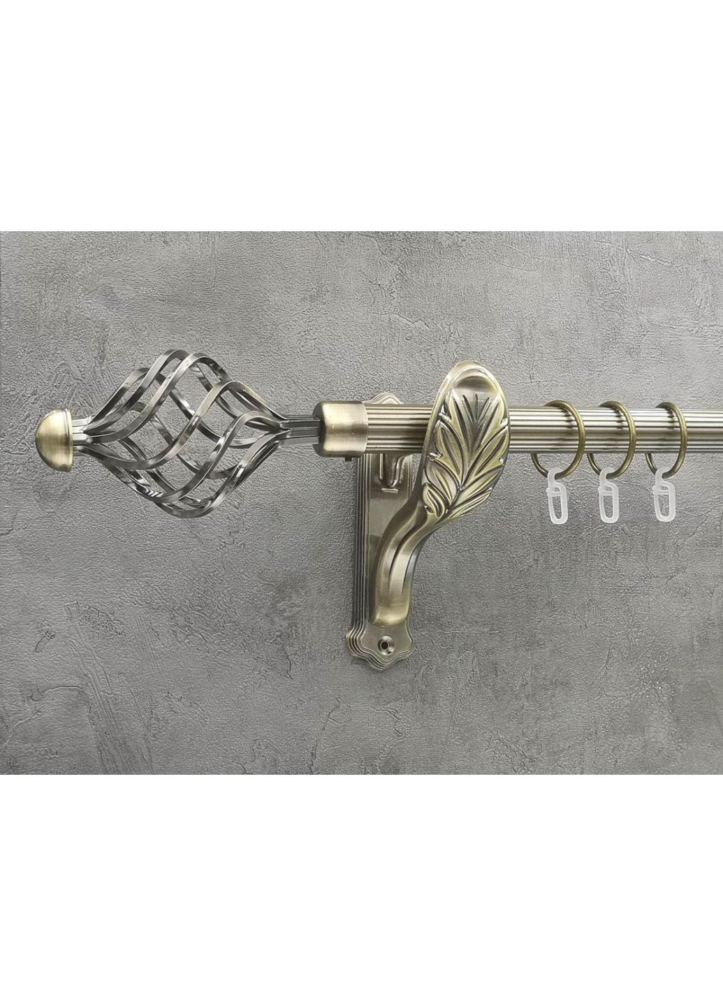 Карниз Арезо рифлена штанга одинарний ретро 25 мм 320 см Антик Quadrum (352782355)