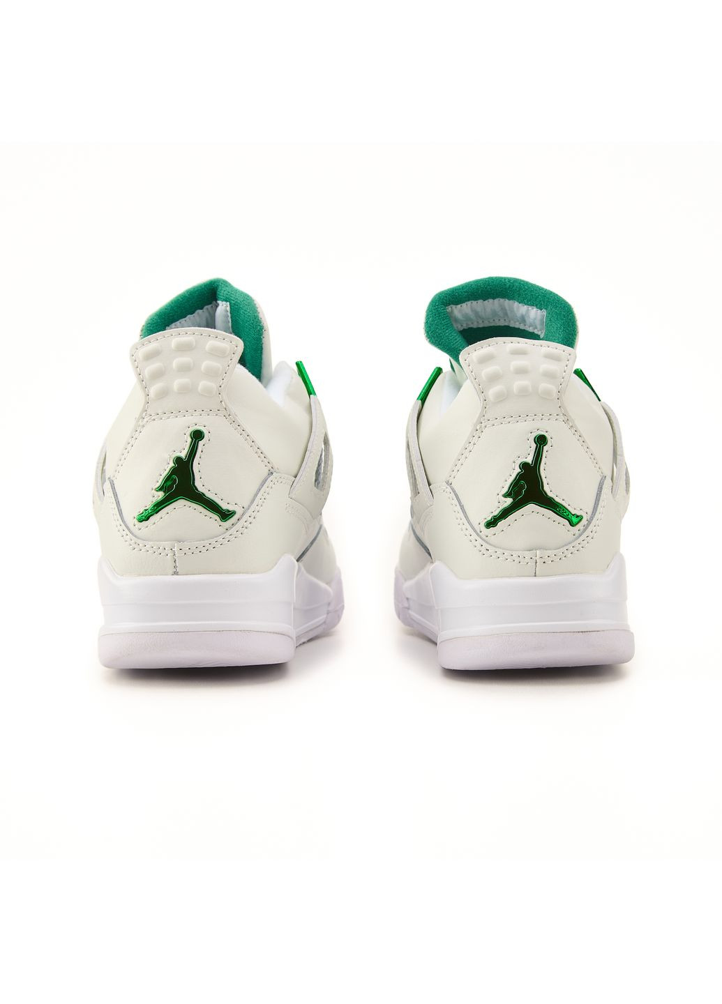Серые демисезонные кроссовки мужские nike air jordan retro 4 white green найк аир джордан No Brand