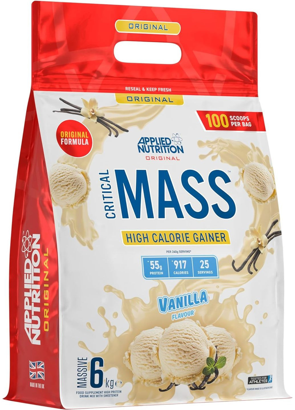 Гейнер Original Critical Mass Weight Gainer (6kg - 25 Servings) (Vanilla) Applied Nutrition (298285383)