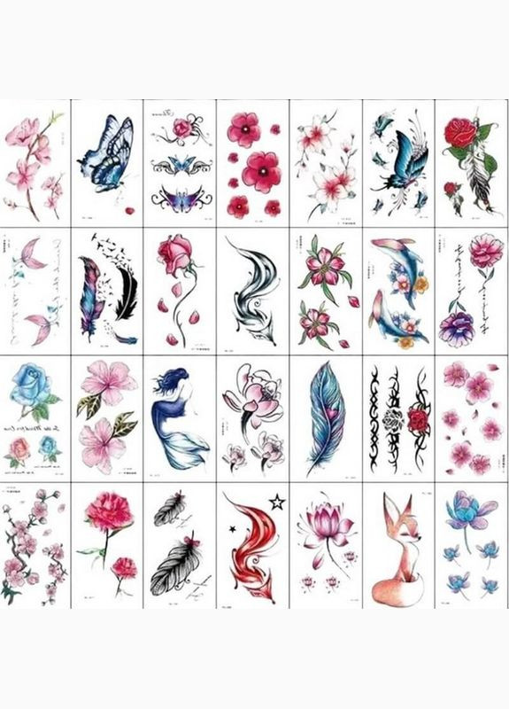 Набір дитячих тимчасових татуювань "Кольорові міні №1" color-tattoo-mini-set-30 No Brand (339776817)