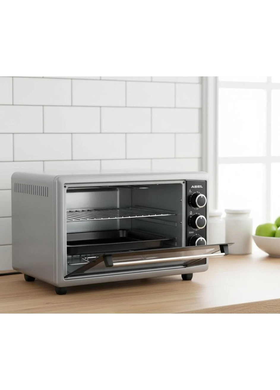 Электропечь AF50-23 50 л 1500 Вт – электродуховка Асель, серая Asel (403200087)