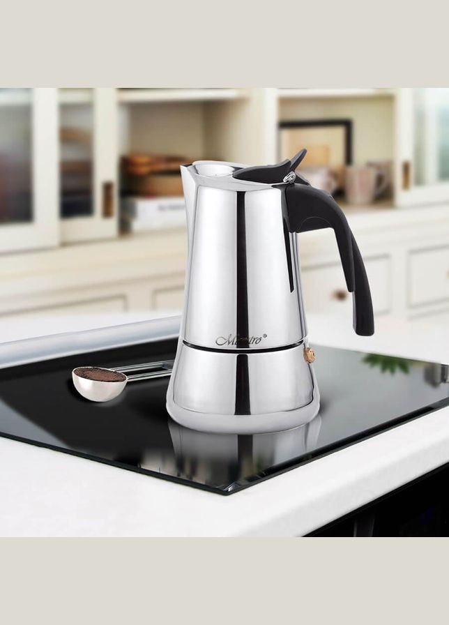 Кофеварка нержавеющая гейзерная сталь 300 мл на 6 чашек (MR-1660-6) Maestro (334006507)