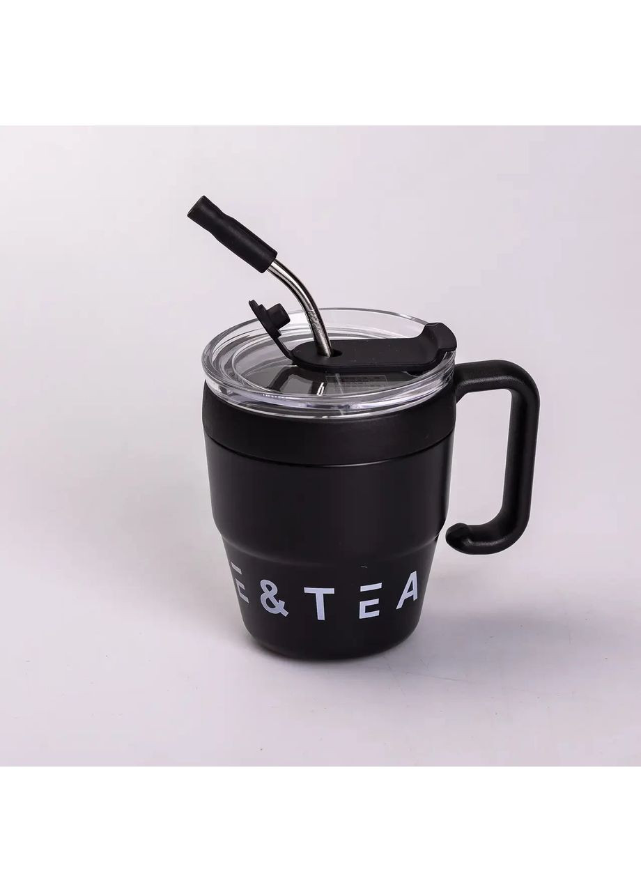 Термочашка Coffee & Tea з трубочкою Чорна Yiwu (362455841)