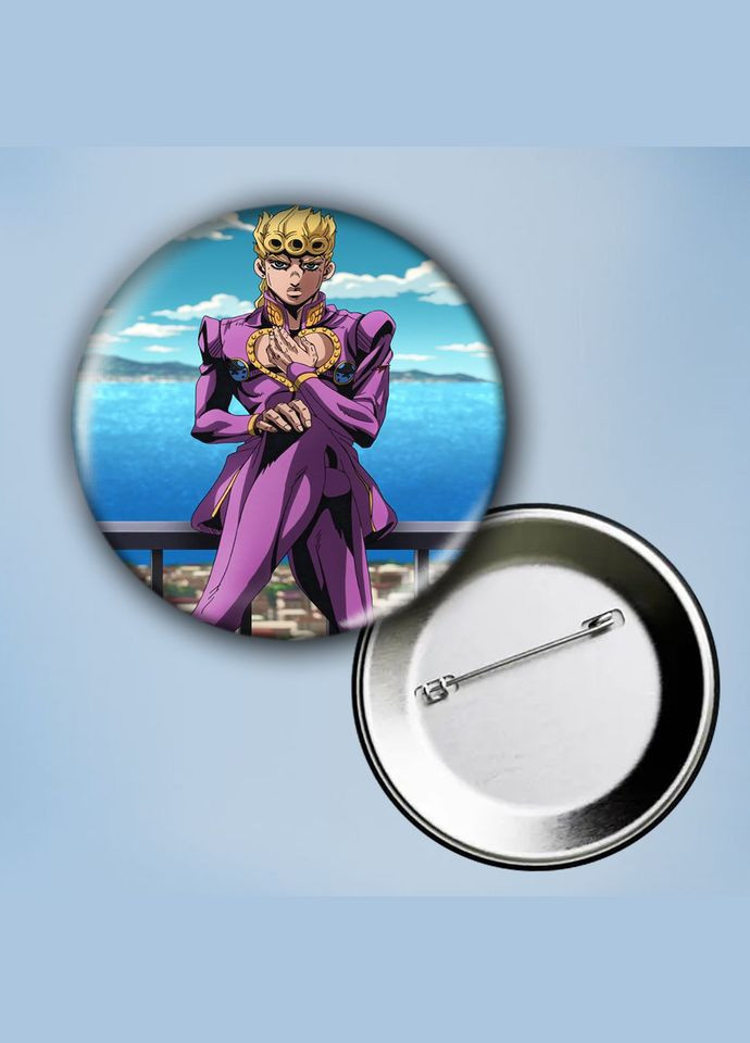 Значок на булавке Аниме Невероятные приключения ДжоДжо #2 металлический 56 мм No Brand (304508146)