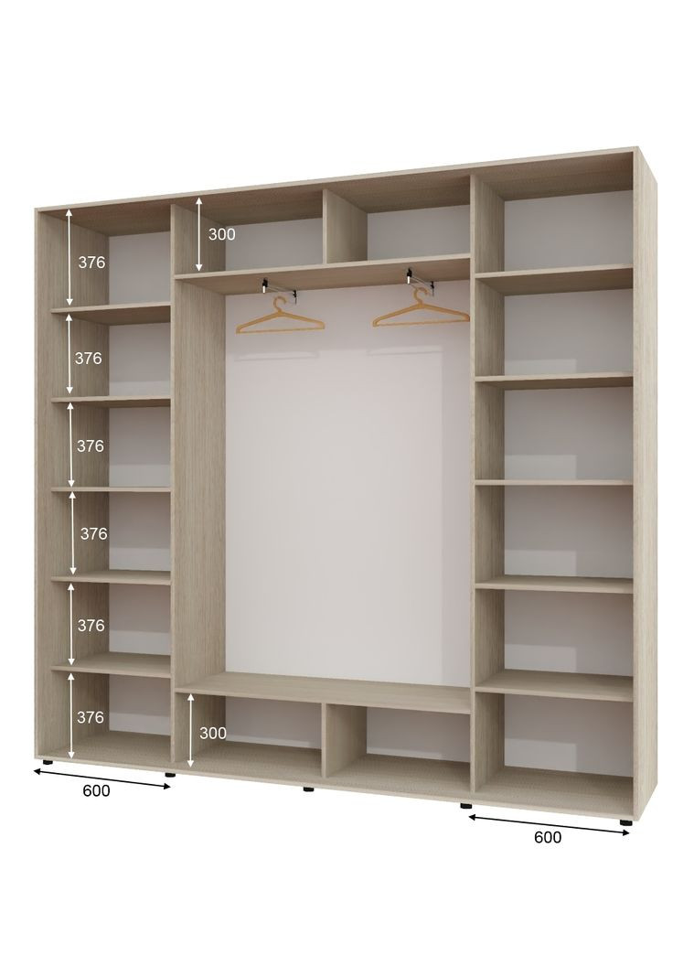 Шкаф-купе трехдверный 240*45*220 Дуб Шамони светлый Зеркало с пескоструйным рисунком ШК-05 Алекса (360478724)