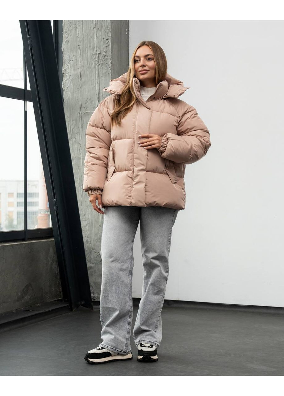 Бежевая женский пуховик ‼️ No Brand