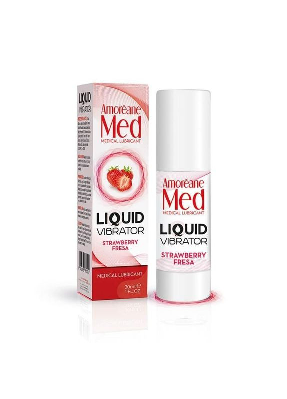 Лубрикант з ефектом вібрації Med Liquid Vibrator Strawberry (30 мл) Amoreane (303885493)