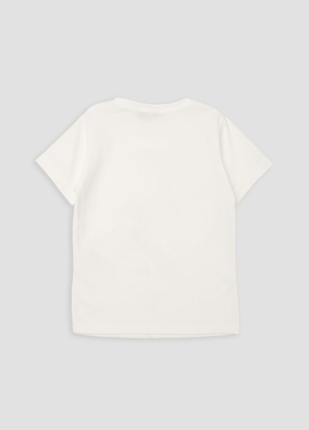 Молочная летняя футболка с коротким рукавом для девочки цвет молочный cb-00277067 No Brand