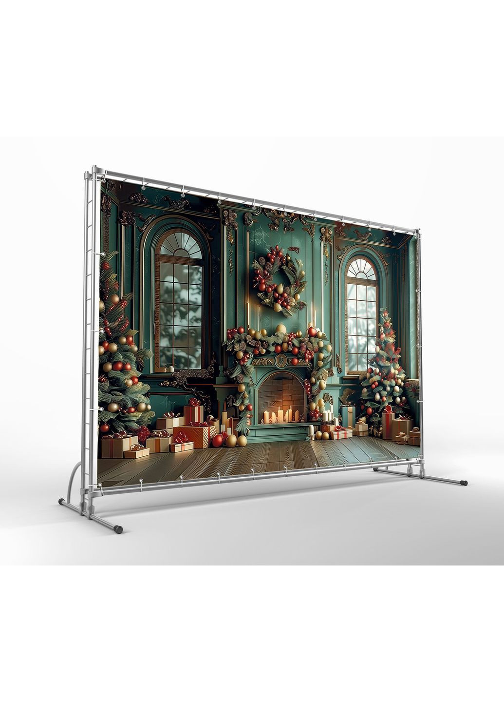 Банер для новорічної фотозони 300×200 см — святковий фон для фото і декору №46565 Vinylpex (369929980)
