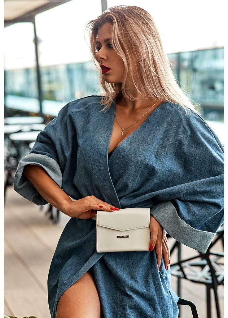 Женская кожаная сумка поясная/кроссбоди Mini белая BlankNote (348359102)