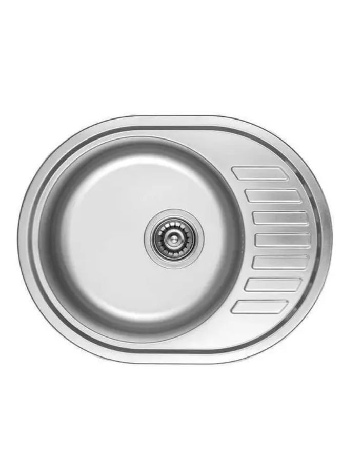 Мойка кухонная врезная круглая с мини-полкой 570*450*180 Polish 7112 Cristal 031811 (316463204)