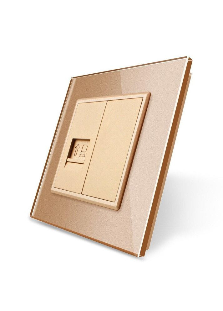 Розетка компьютерная RJ-45 золотое стекло (VL-C791C-13) Livolo (370971457)