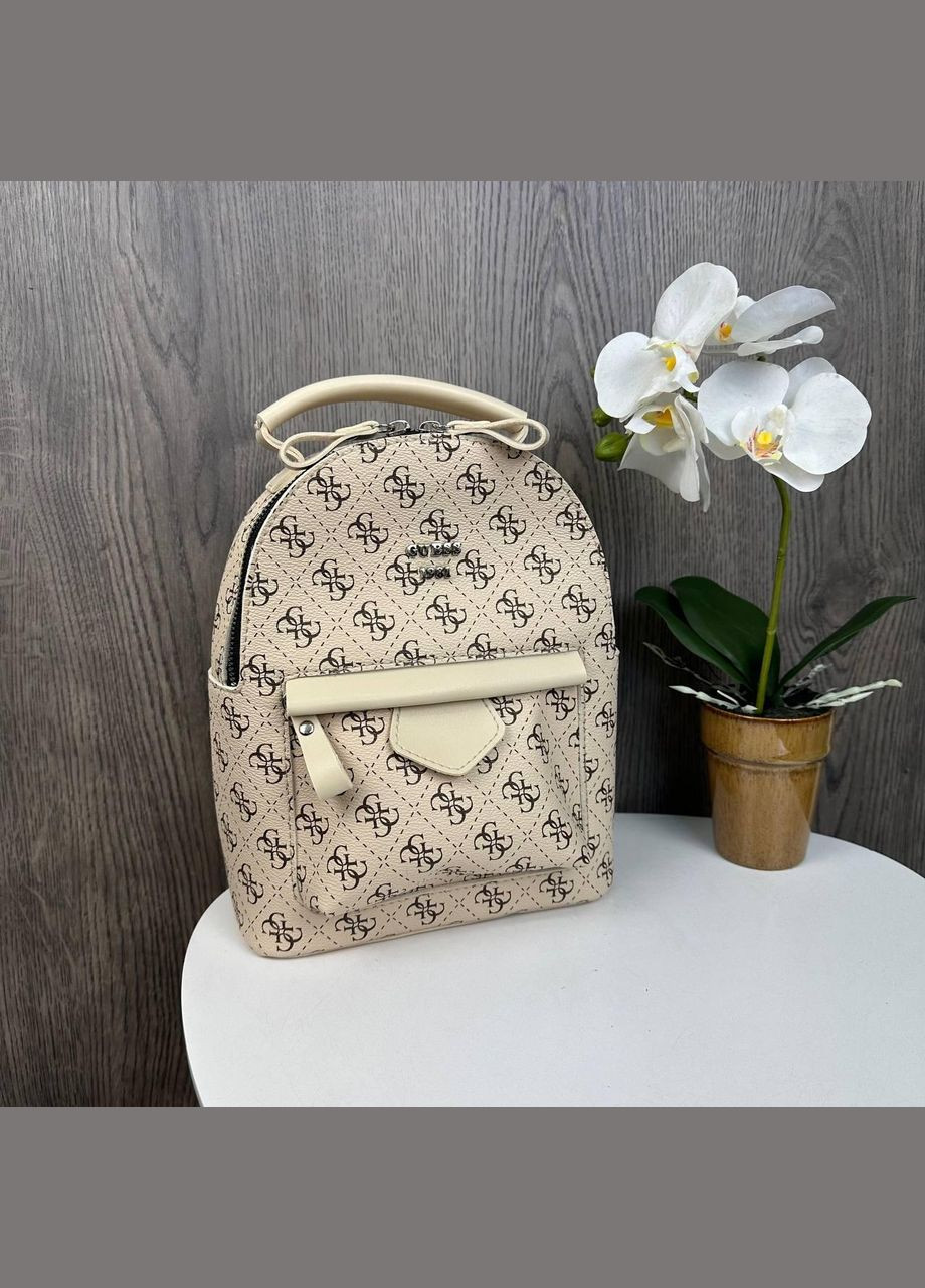Жіночий мінірюкзачок для дівчат — прогулянковий стиль Guess Бежевий PTR No Brand (334729795)