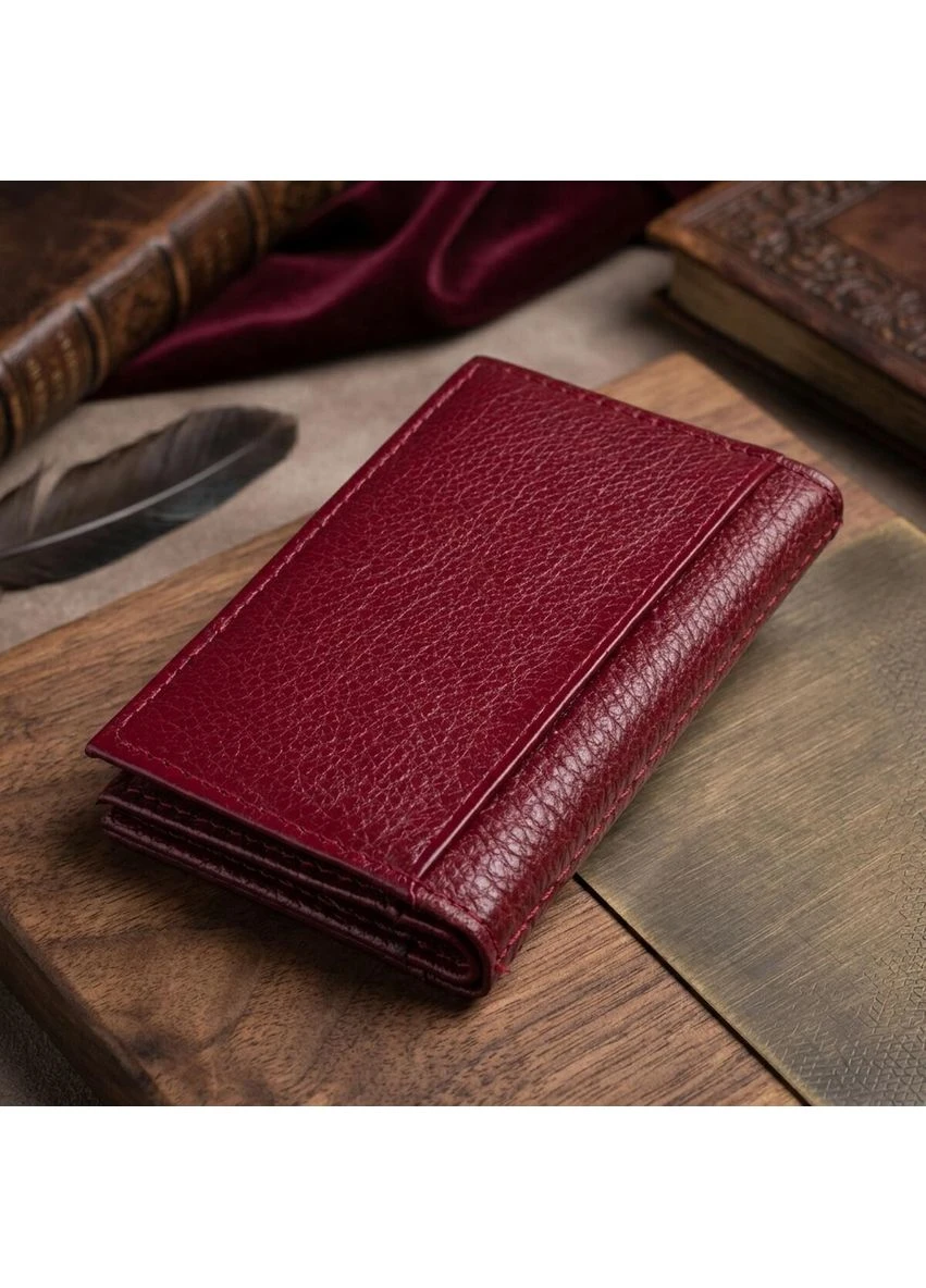 Визитница-книга 19218 Бордовая st leather (329146446)