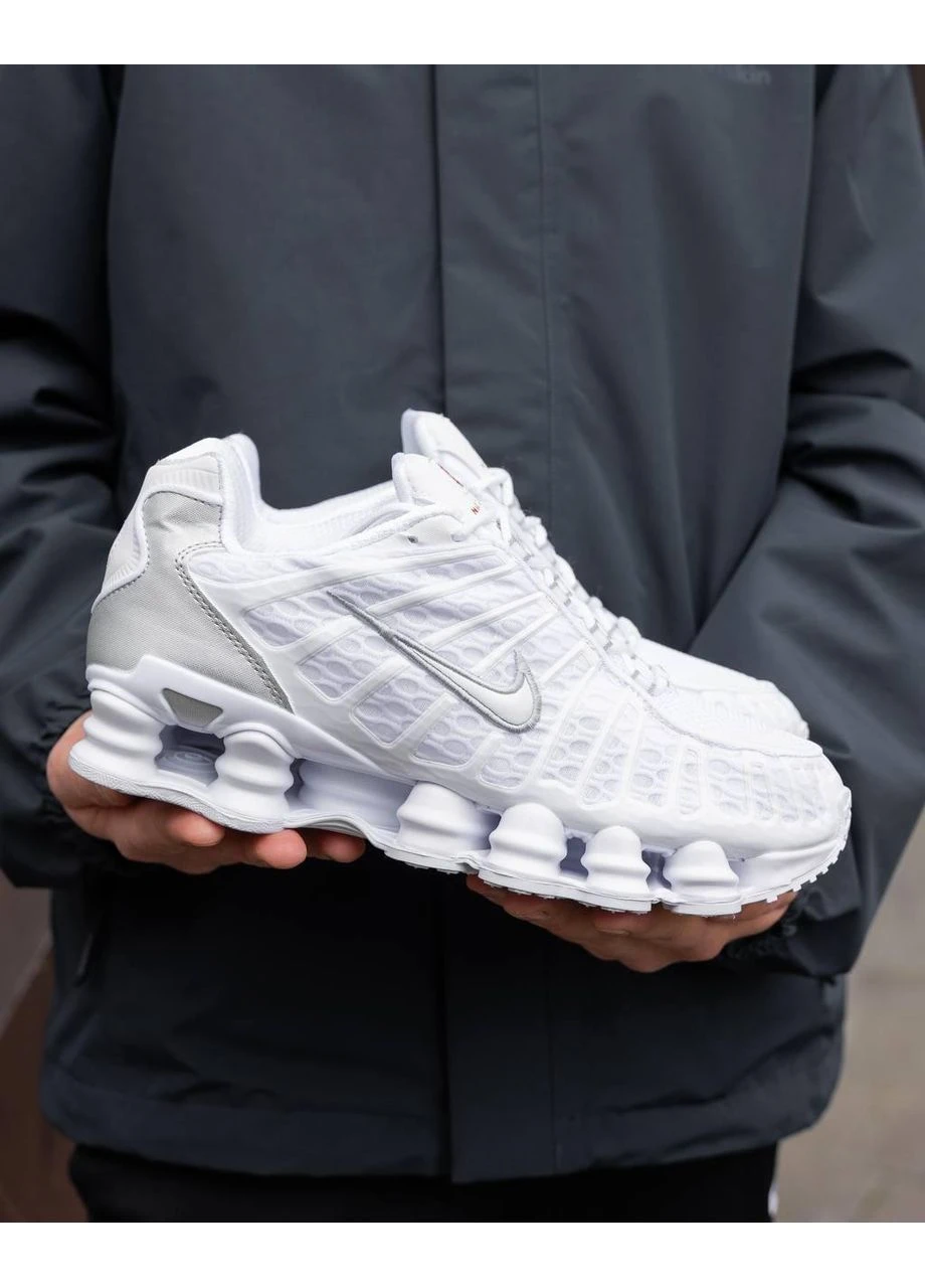 Белые демисезонные кроссовки мужские nike shox tl white найк шокс тл белые No Brand