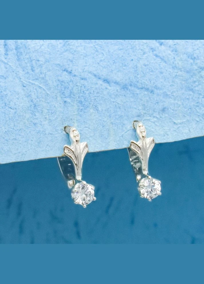 Срібні сережки з фіанітами "Витончені" камінь No Brand (350667319)