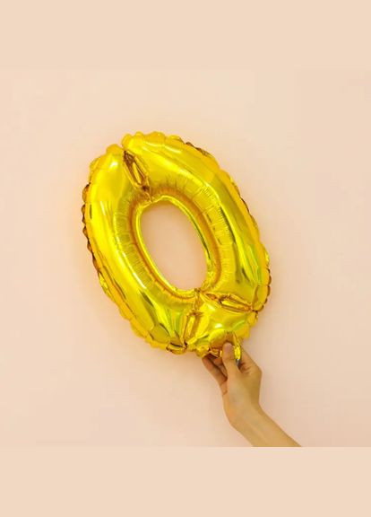 Кулька цифра 0 фольгована 16 дюймів золотистий Jannet кулька (333340211)